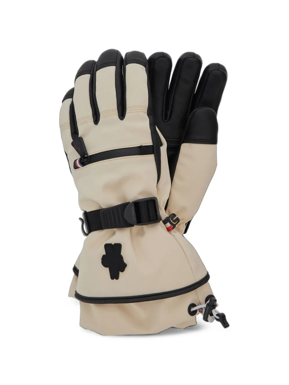 Moncler Grenoble Handschoenen met logo-patch en gesp Beige