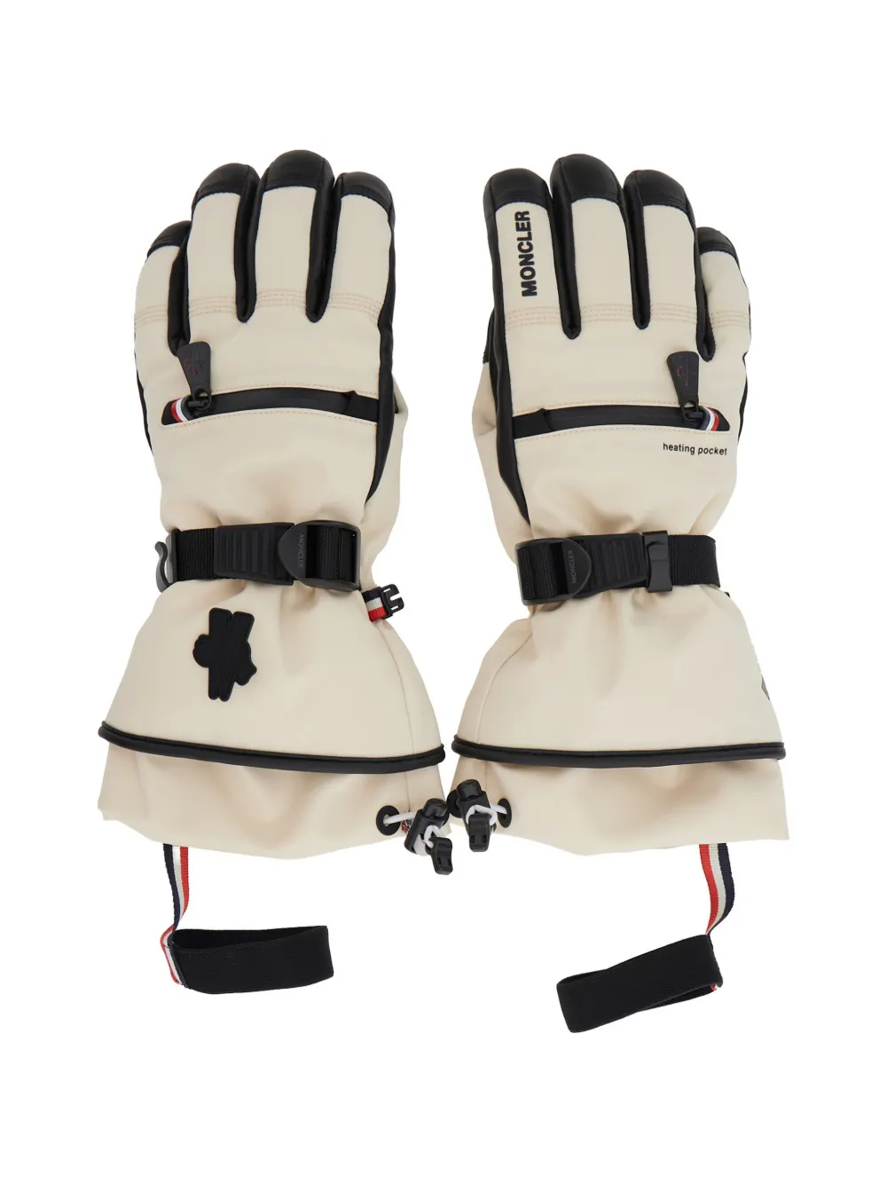 Moncler Grenoble Handschoenen met logo-patch en gesp Beige
