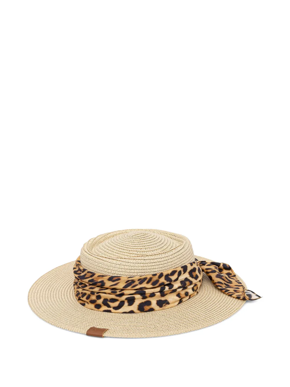 Lola Casademunt leopard-print-scarf wide-brim hat - Toni neutri