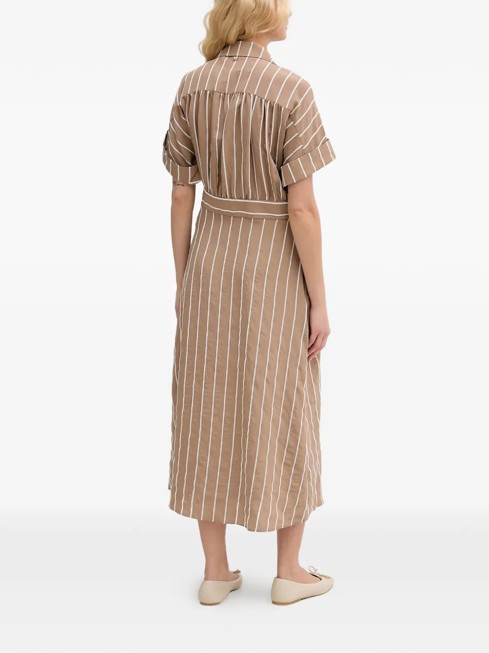 Lola Casademunt Gestreepte jurk Beige