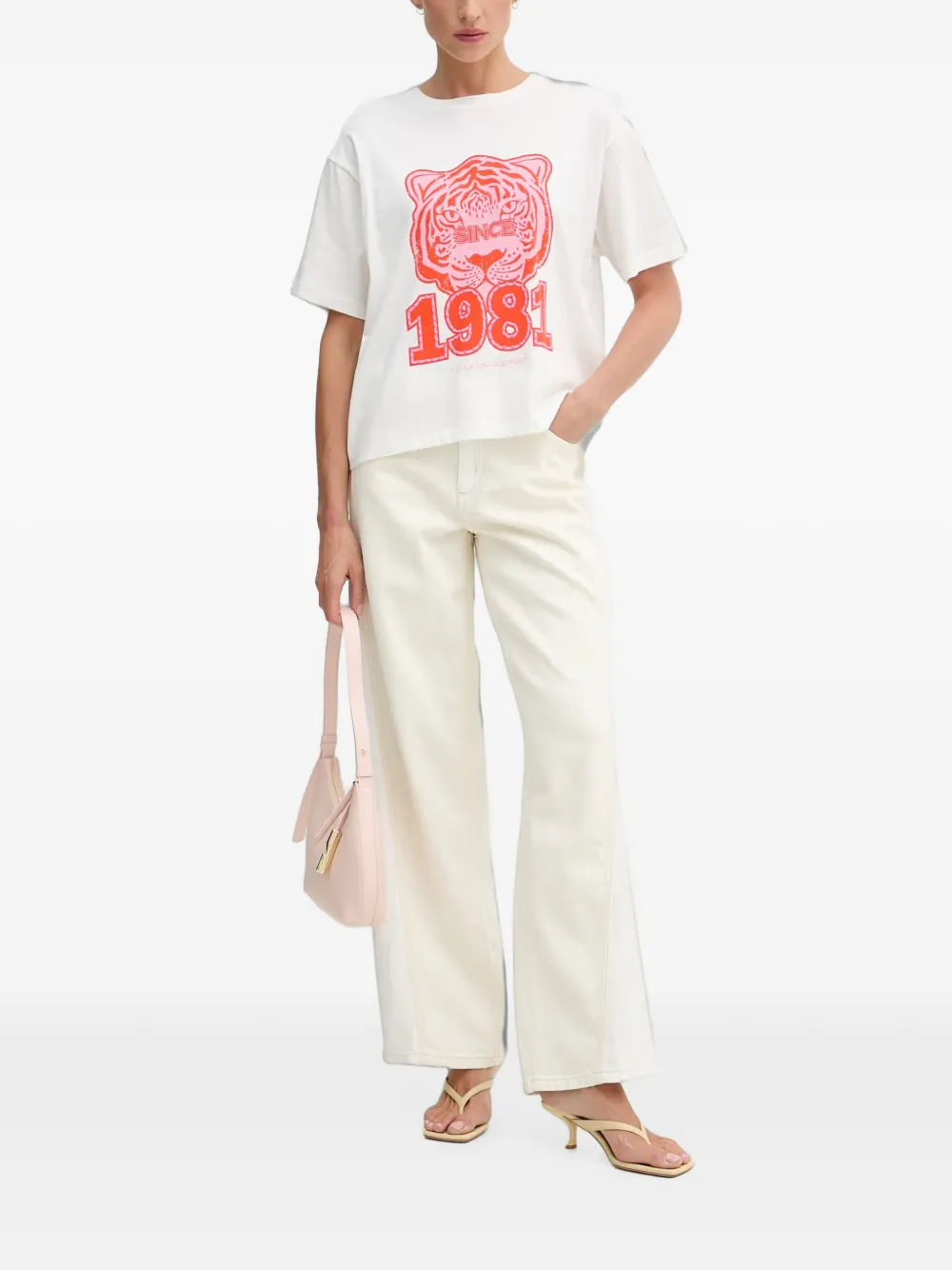 Lola Casademunt T-shirt met tijgerprint Wit
