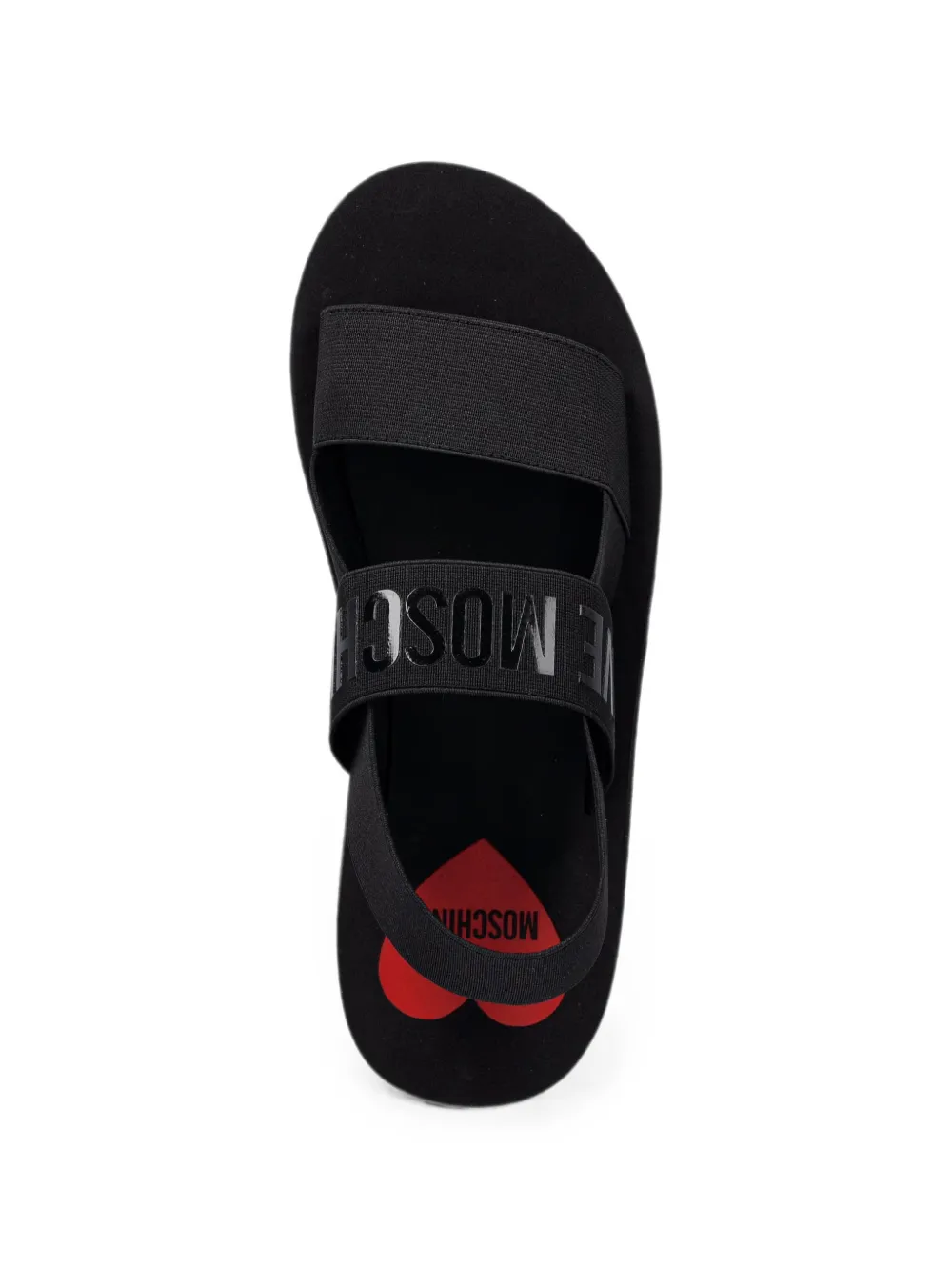 Love Moschino logo-print slingback sandals Zwart