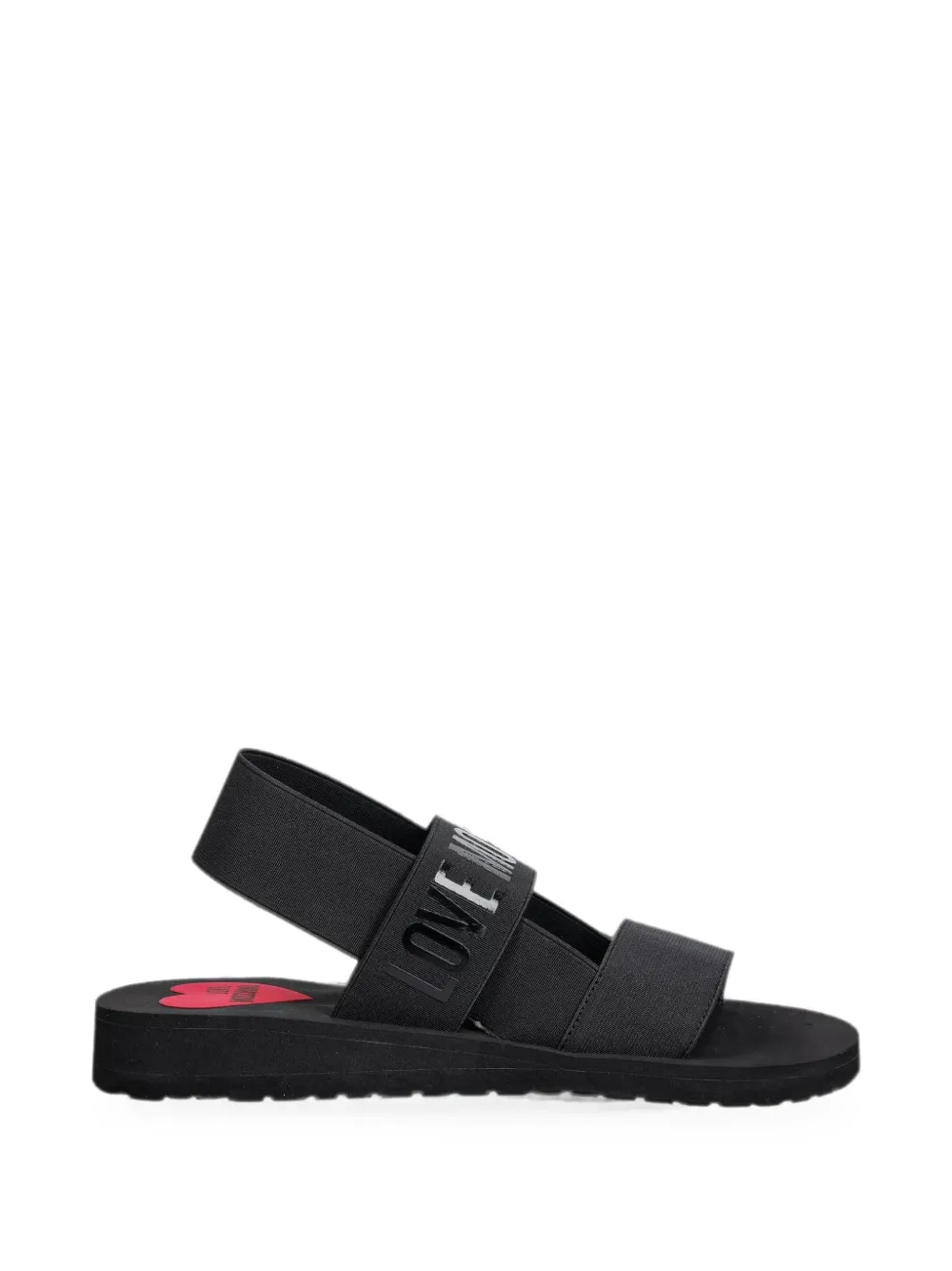 Love Moschino logo-print slingback sandals - Nero