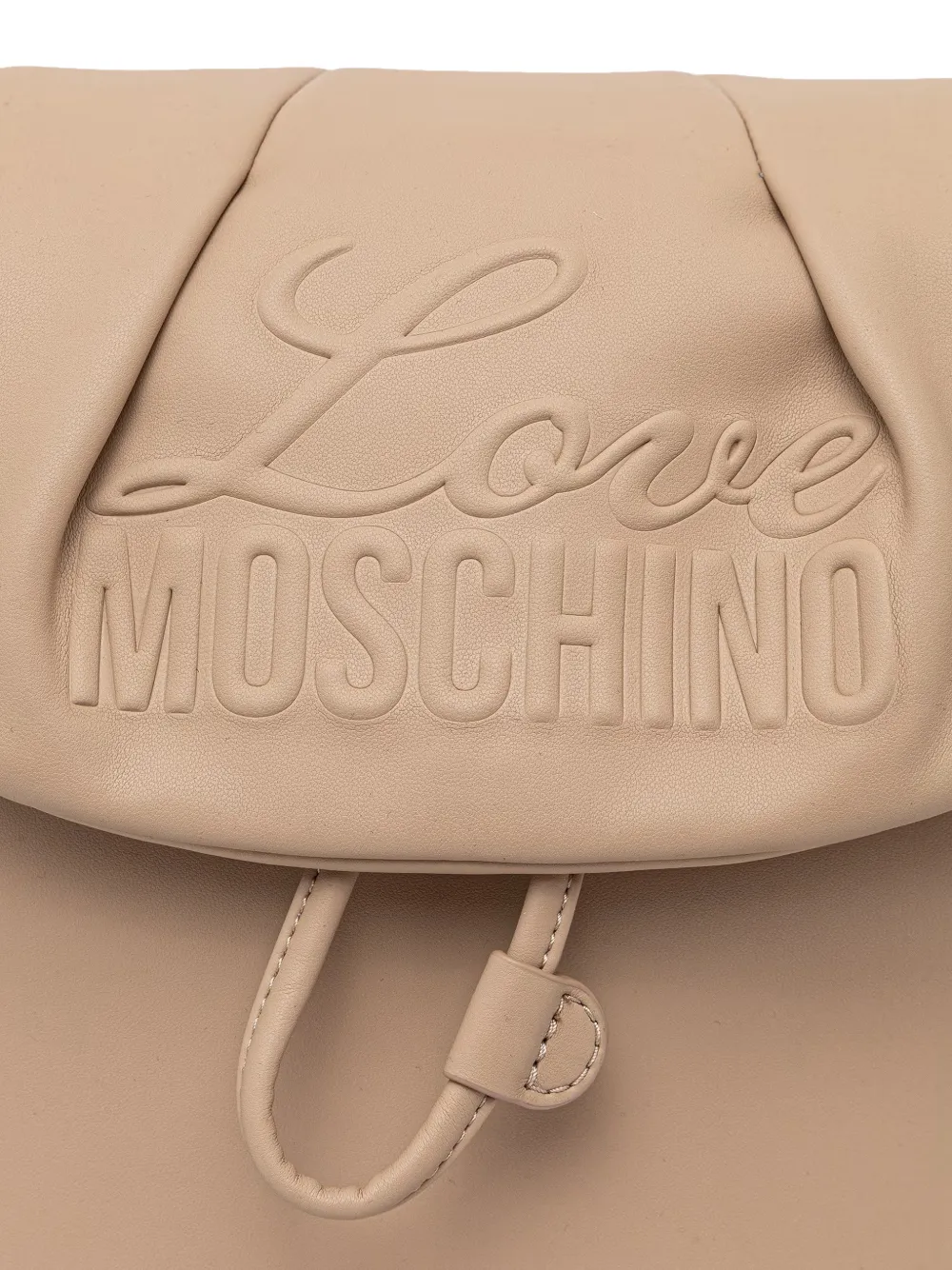 Love Moschino Rugzak met logo-reliëf en gevlochten handgreep Beige