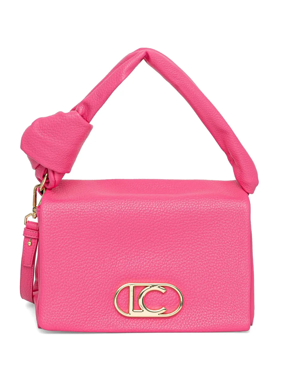 Lola Casademunt shopper met geknoopt handvat en logoplakkaat Roze
