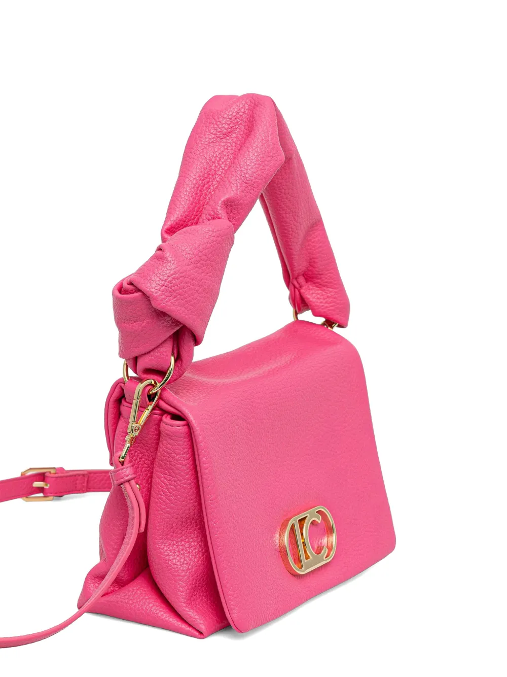 Lola Casademunt shopper met geknoopt handvat en logoplakkaat Roze