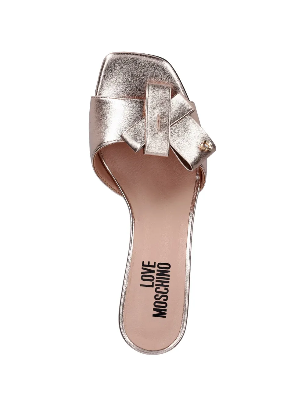 Love Moschino bow-detail metallic sandals Roze