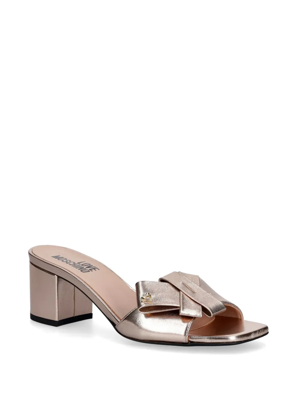 Love Moschino bow-detail metallic sandals Roze