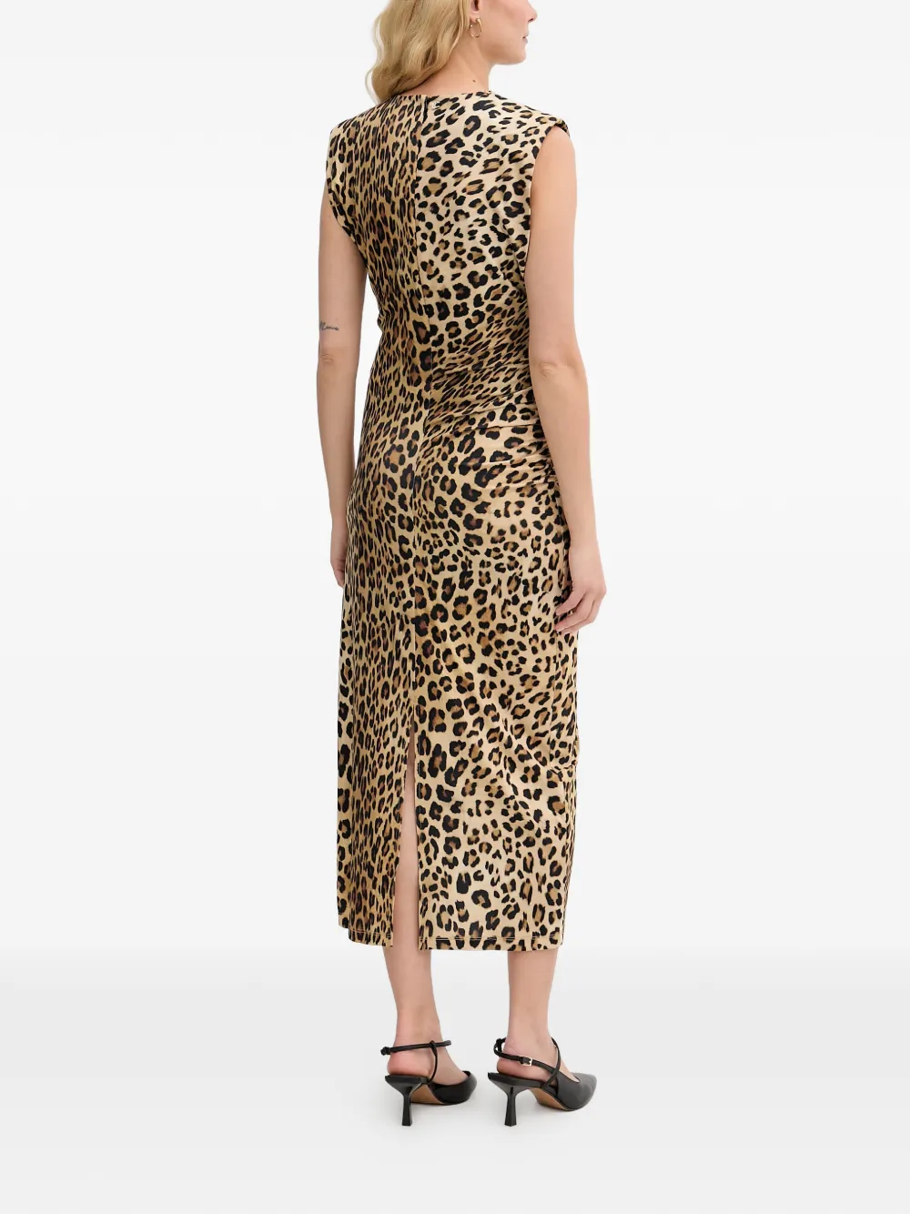 Lola Casademunt Midi-jurk met luipaardprint Beige