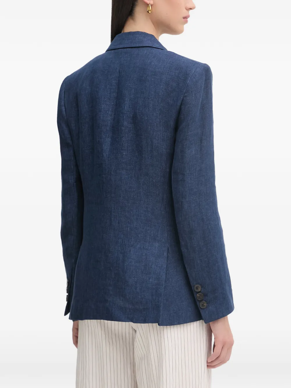 LUISA SPAGNOLI Vittorio linnen blazer met dubbele rij knopen Blauw