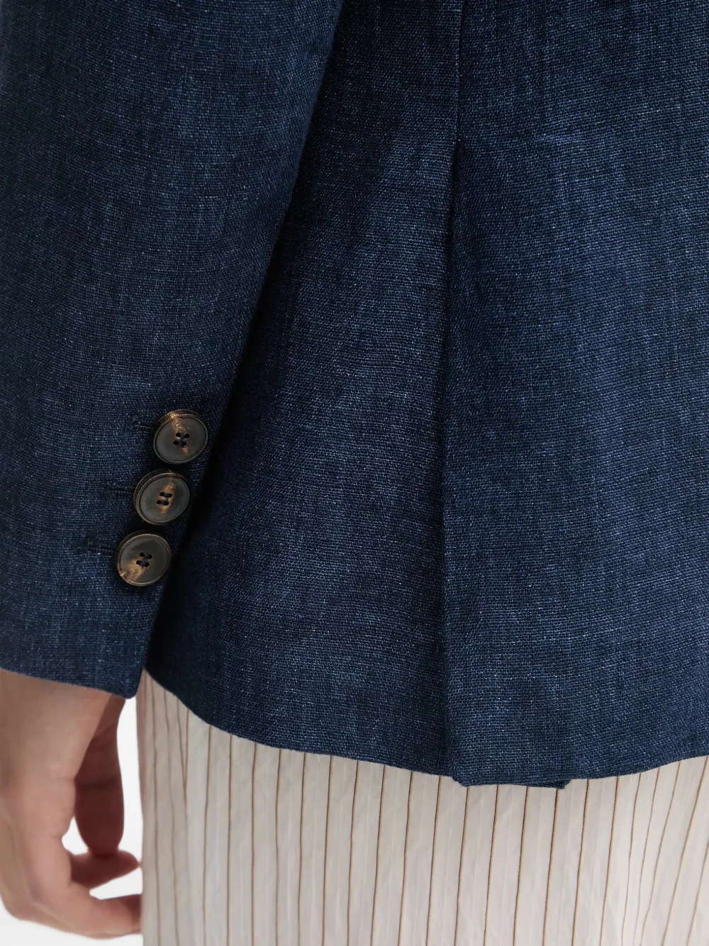 LUISA SPAGNOLI Vittorio linnen blazer met dubbele rij knopen Blauw