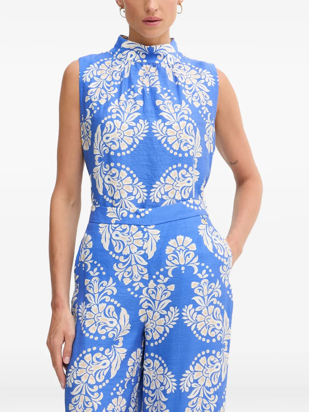 Lola Casademunt damask-print sleeveless top - Blu