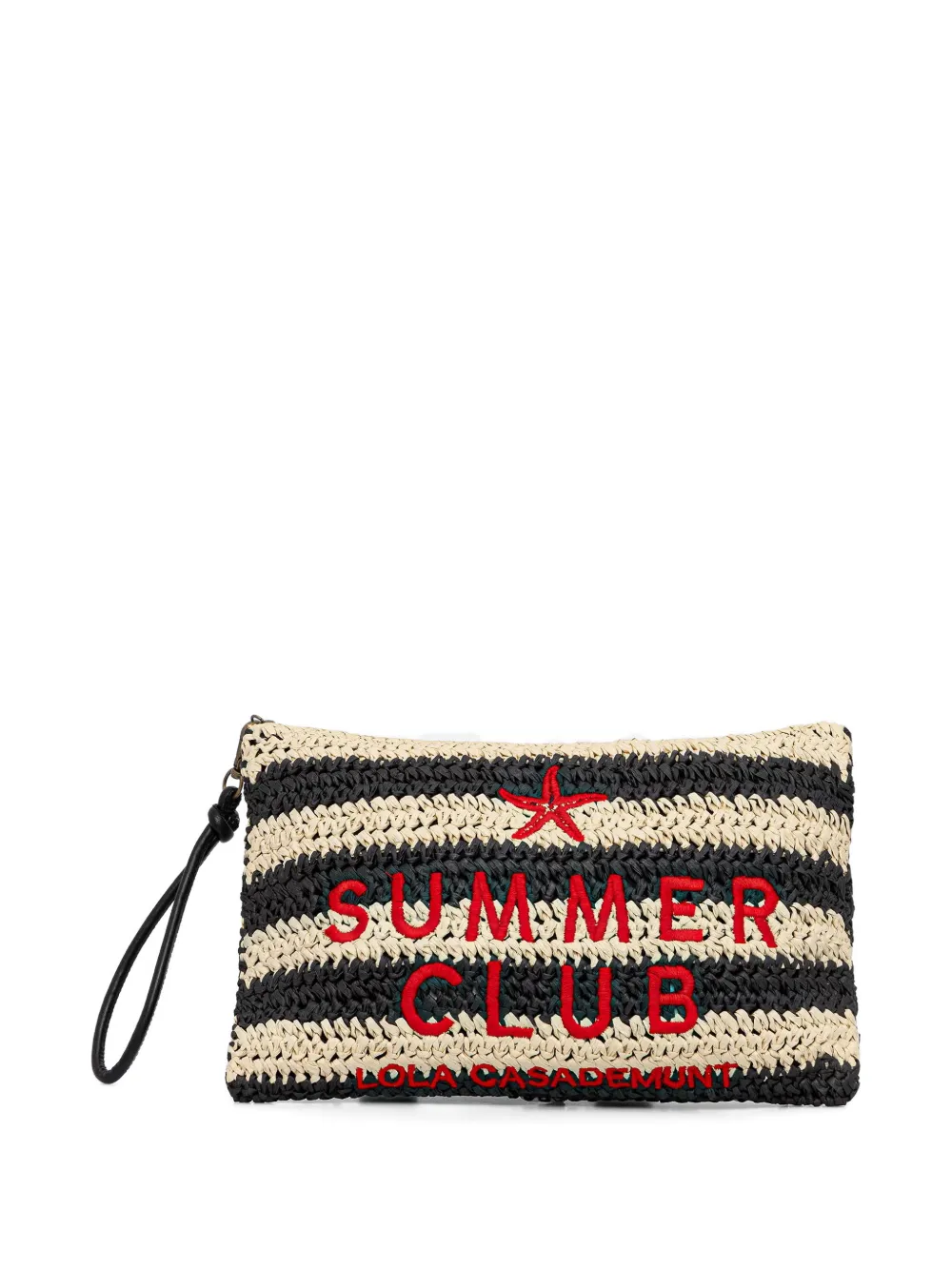 Lola Casademunt striped-knit starfish-motif wallet - Nero