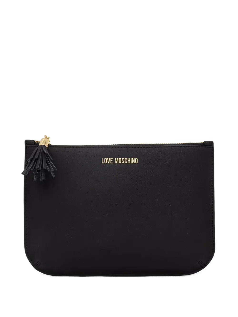 Love Moschino tassel-detail logo-print clutch bags - Nero