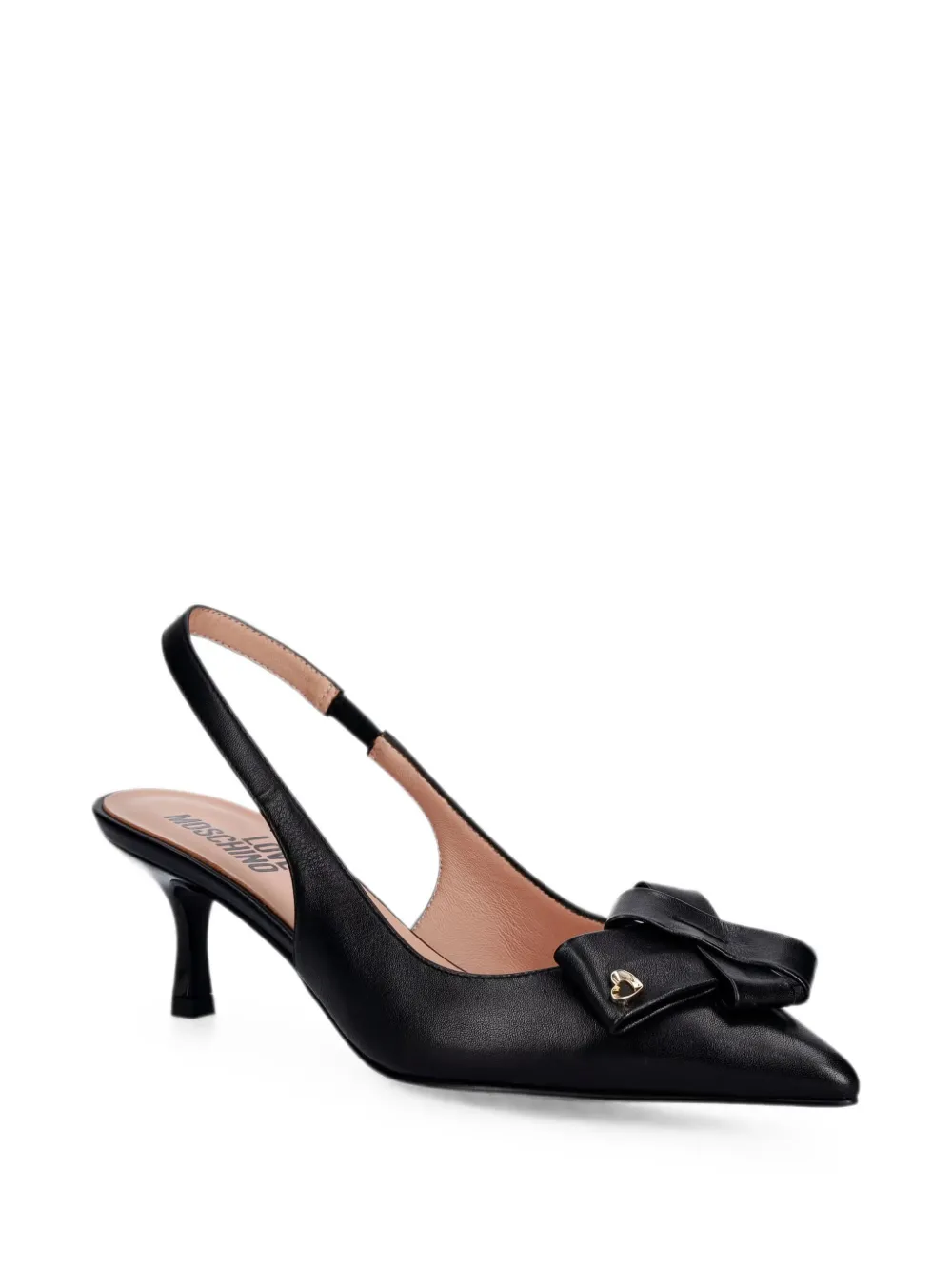 Love Moschino bow-detail slingback pumps Zwart