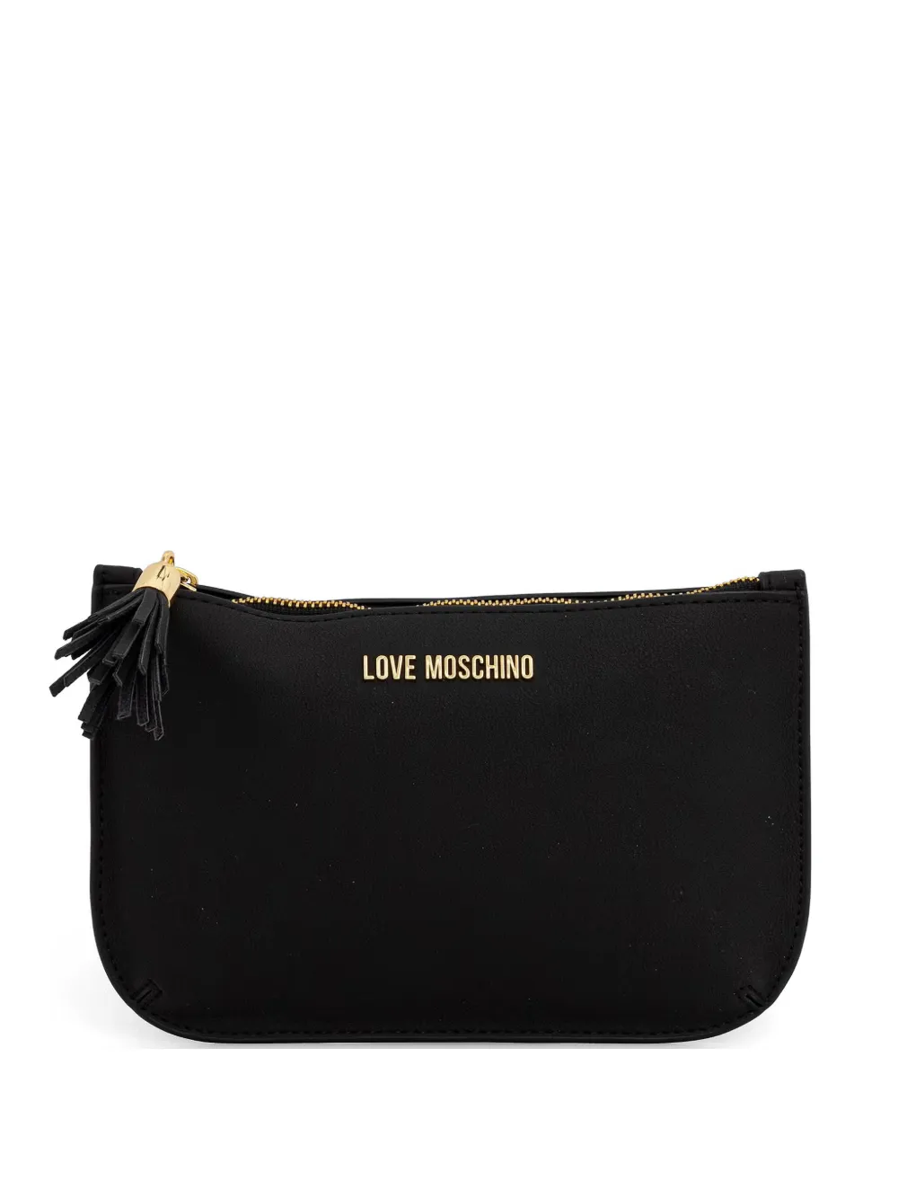 Love Moschino tassel-detail logo-plaque clutch bag - Nero
