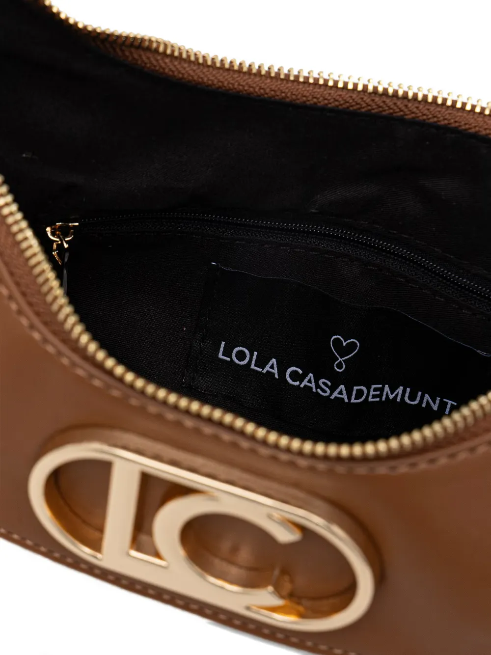 Lola Casademunt Shopper met logoplakkaat en gevlochten handvat Bruin