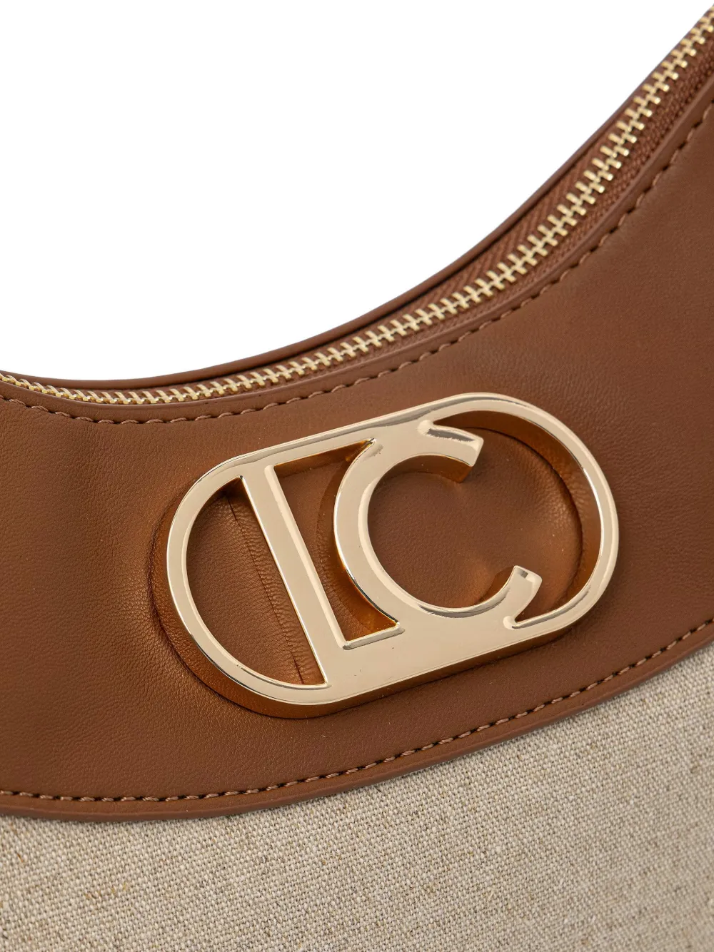 Lola Casademunt Shopper met logoplakkaat en gevlochten handvat Bruin
