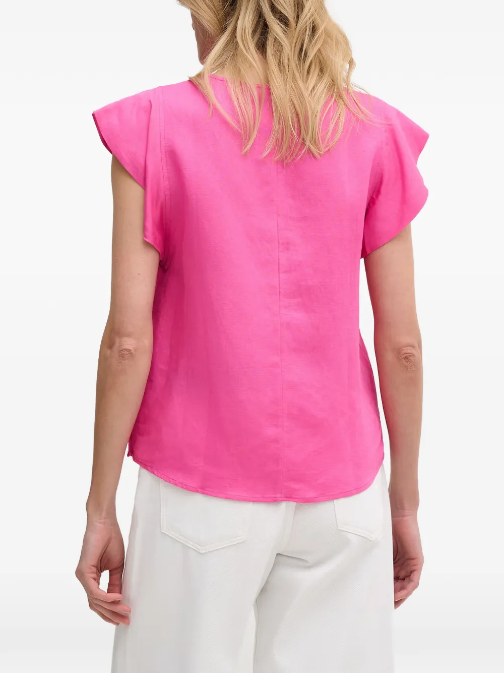 Lola Casademunt Blouse met V-hals en ruches Roze