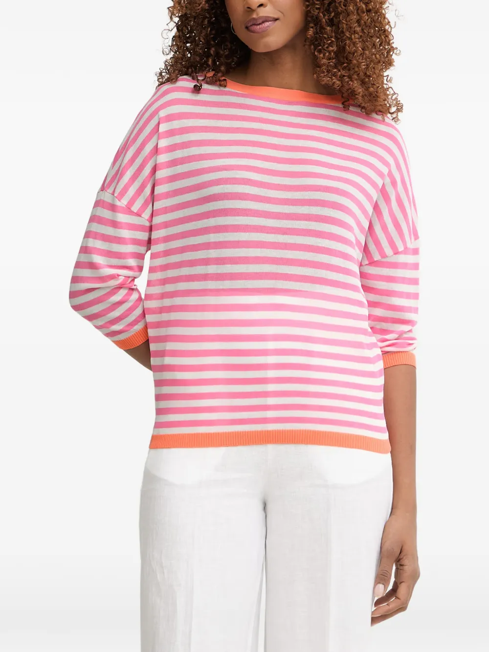 Lola Casademunt striped boat-neck sweater - Rosa