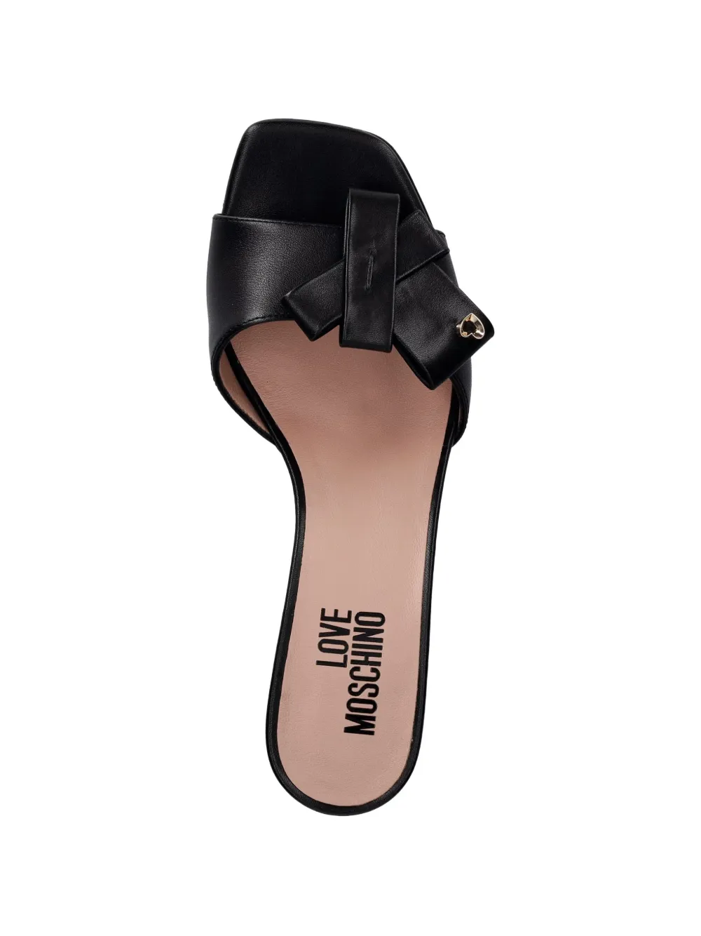 Love Moschino bow-detail heart-plaque sandals Zwart