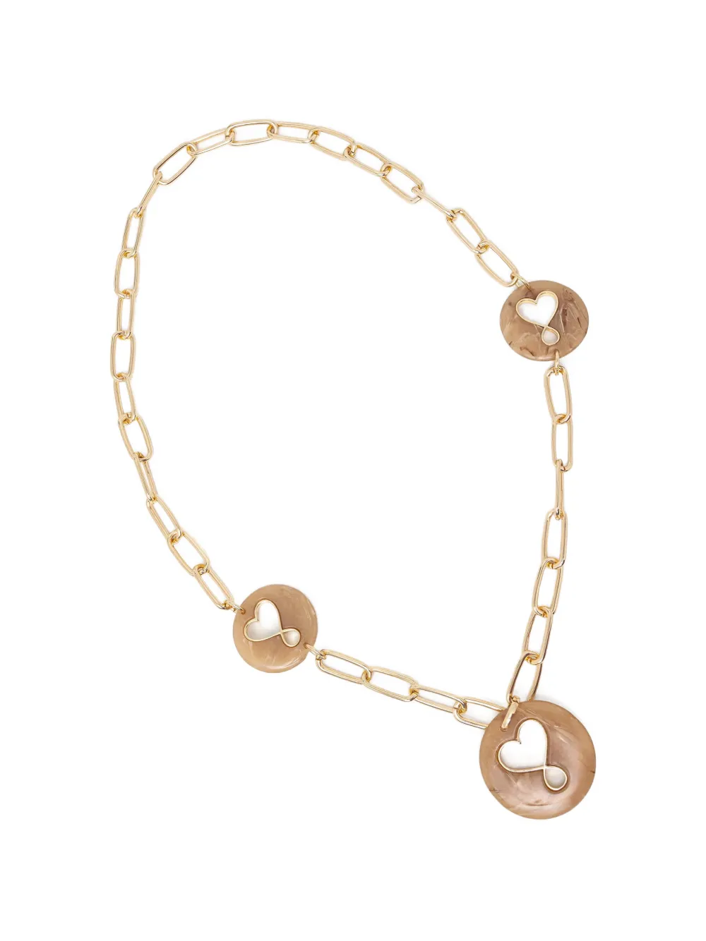 Lola Casademunt heart-charm chain-link necklace - Marrone