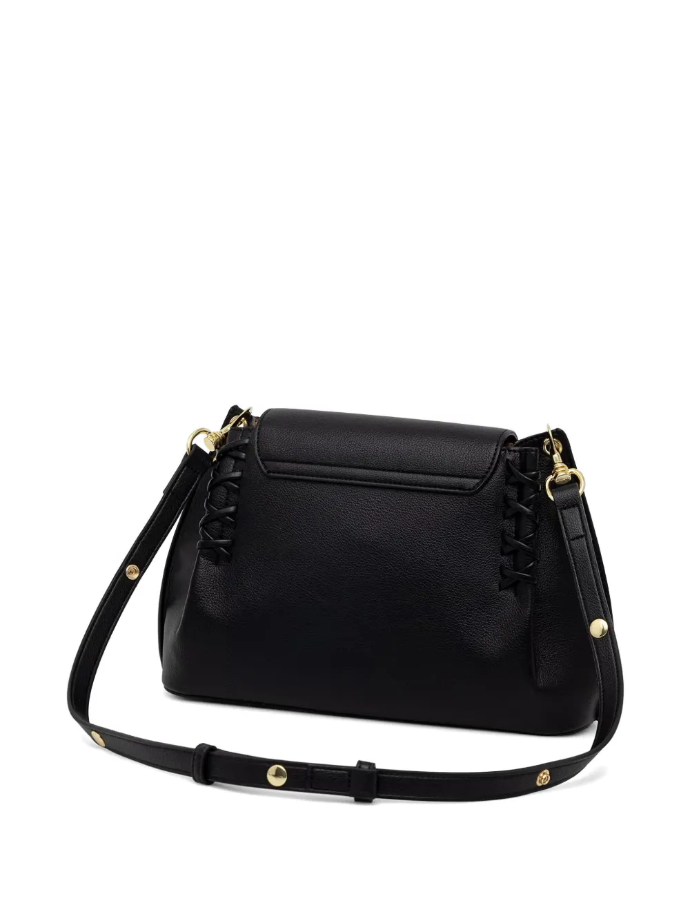 Love Moschino Schoudertas met logoplakkaat en stikseldetail Zwart
