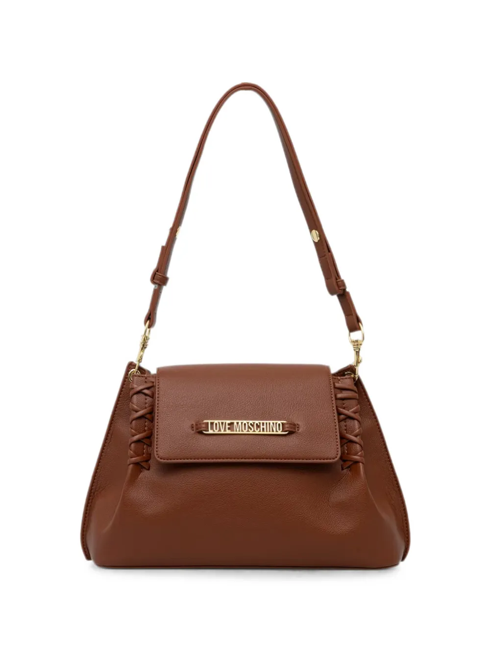 Love Moschino logo-lettering shoulder bag - Marrone