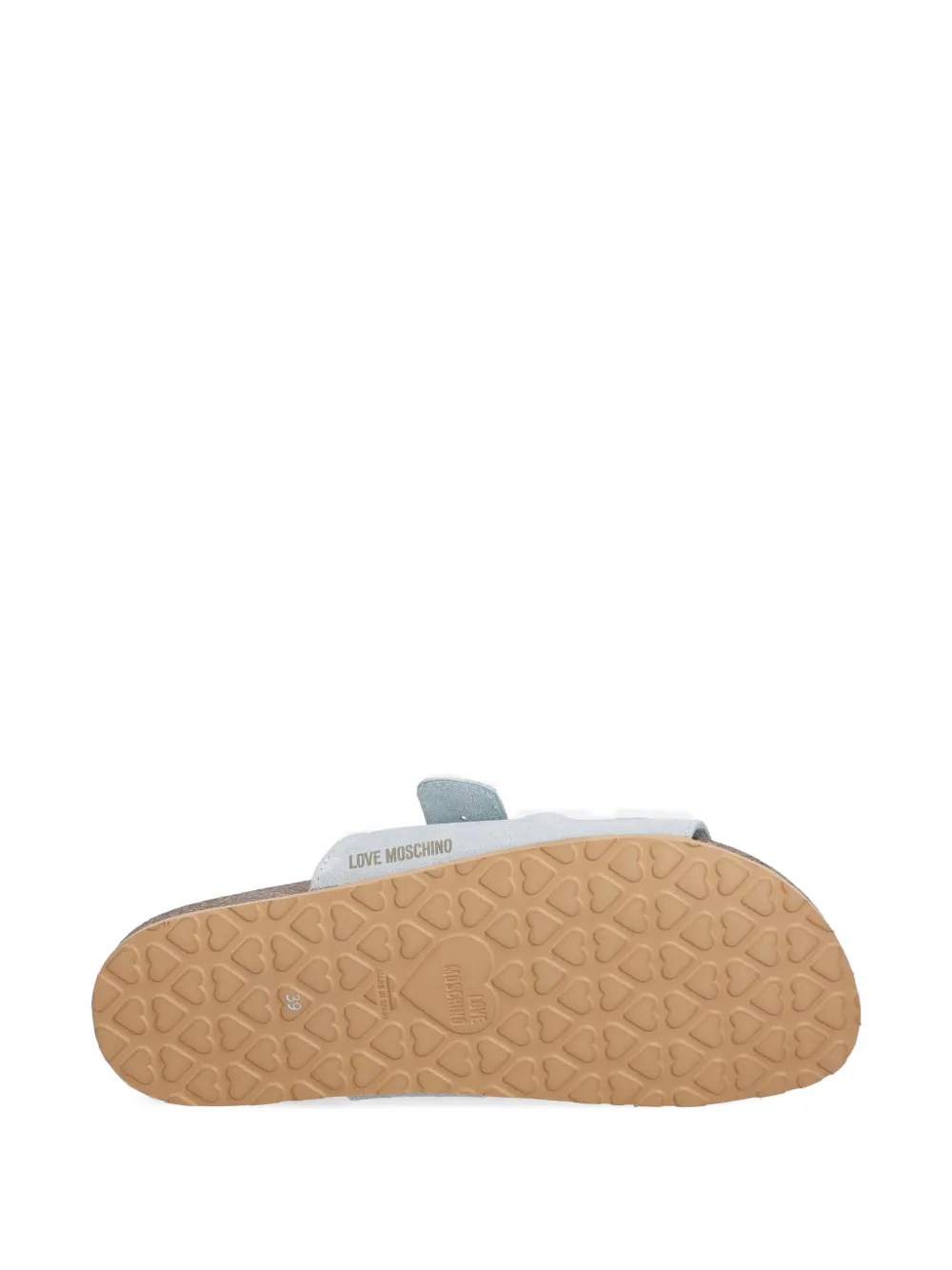 Love Moschino heart-buckle suede sandals Blauw