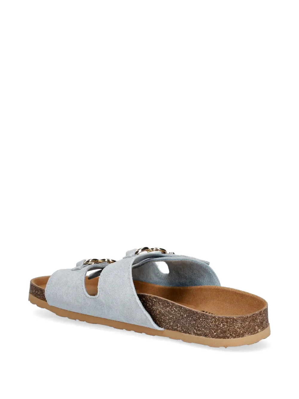 Love Moschino heart-buckle suede sandals Blauw