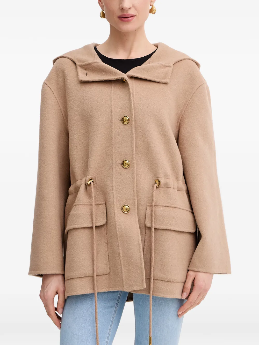 LUISA SPAGNOLI Vicinato hooded drawstring coat - Neutrals