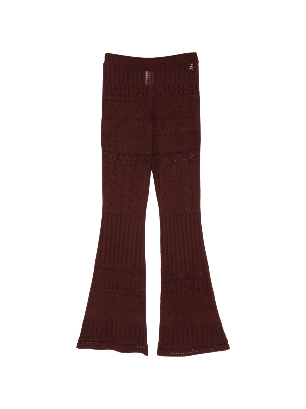 Patrizia Pepe pointelle-knit flared trousers - Marrone