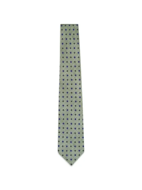 Kiton geometric-print silk tie