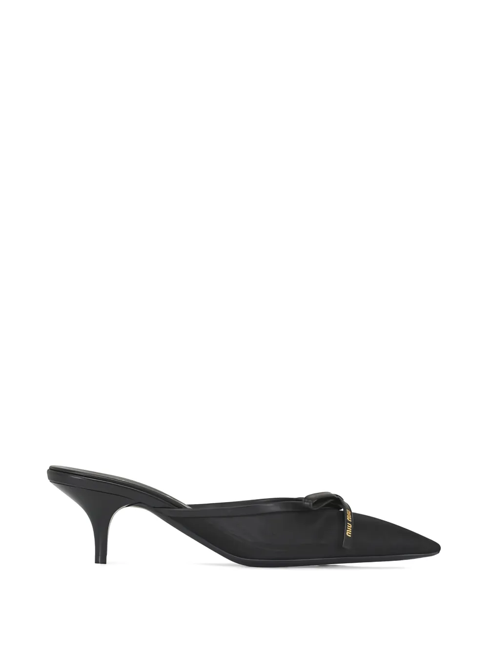 Miu Miu Bow-detail Mesh Mules In Black