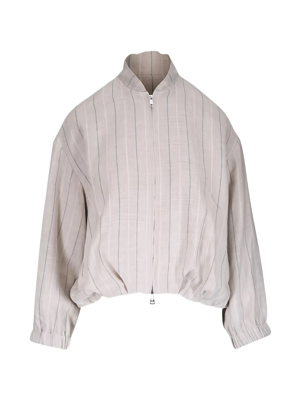 Antonelli vertical-stripe zip-up jacket - Toni neutri