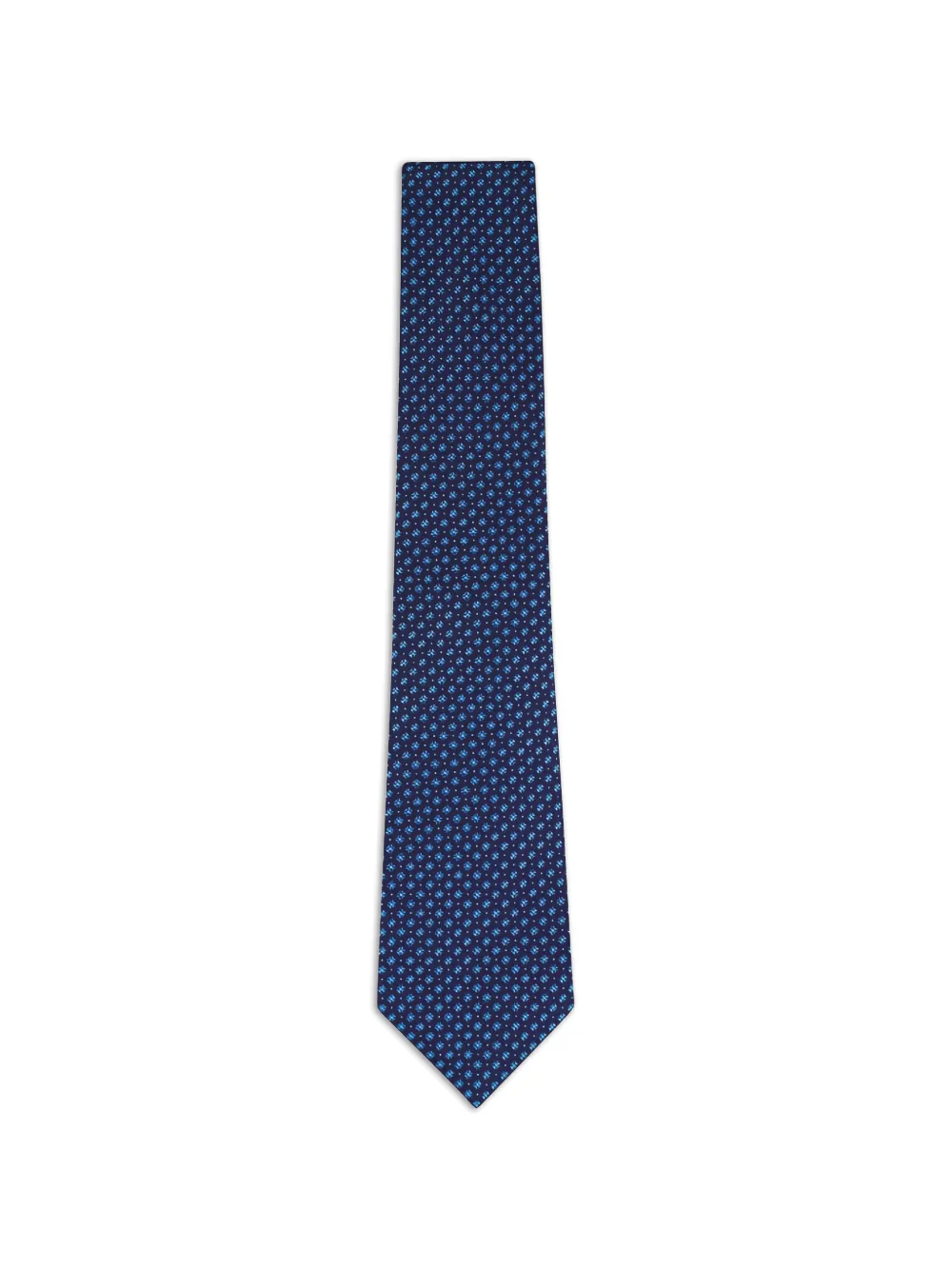 Kiton corbata de seda con motivo geométrico | azul | Image 1