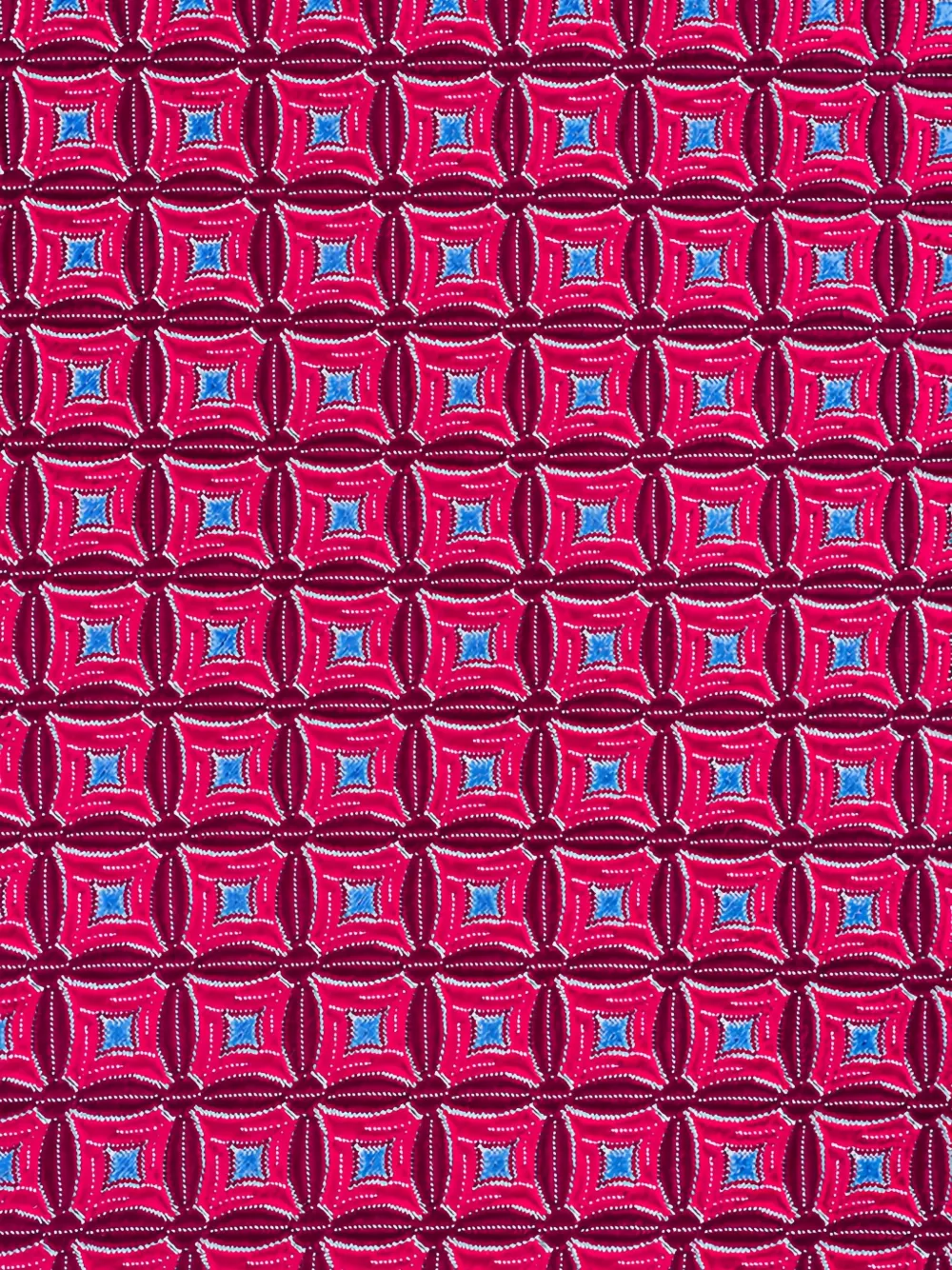 Kiton Zijden stropdas met geometrisch patroon Rood