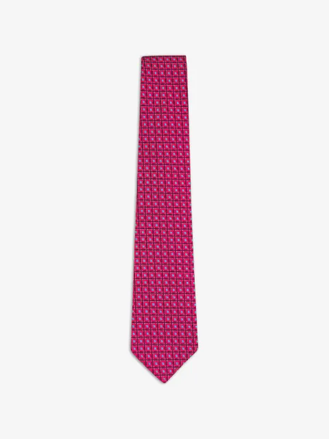Kiton geometric-pattern silk tie