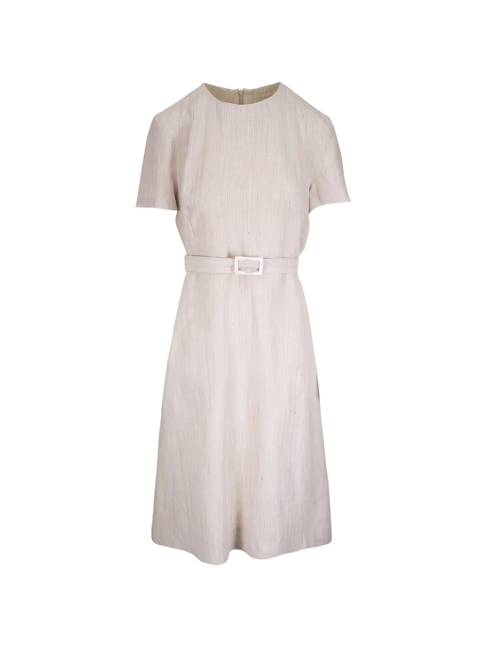 Kiton belted short-sleeve midi dress - Toni neutri