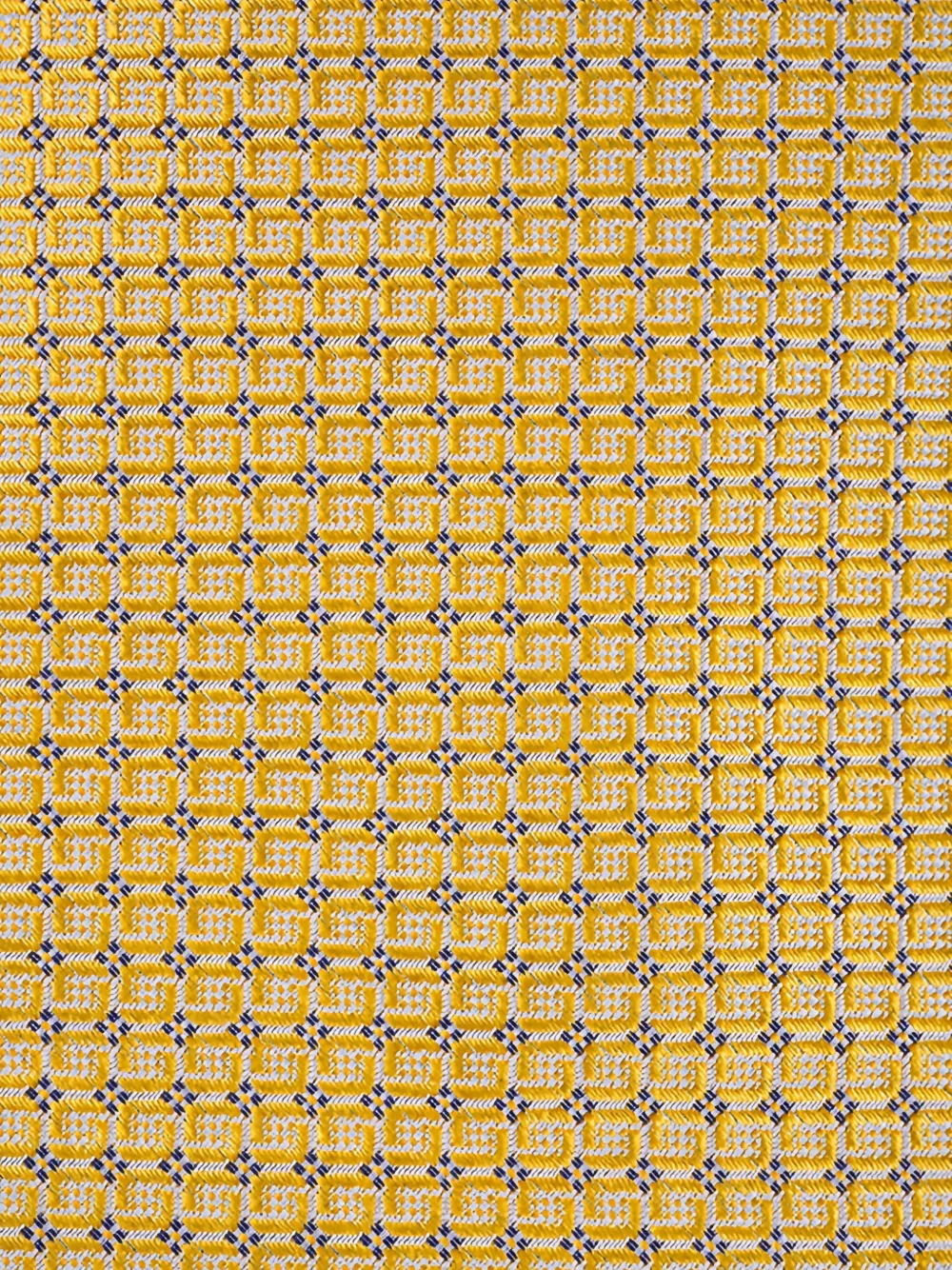 Kiton Zijden stropdas met geometrisch patroon Geel