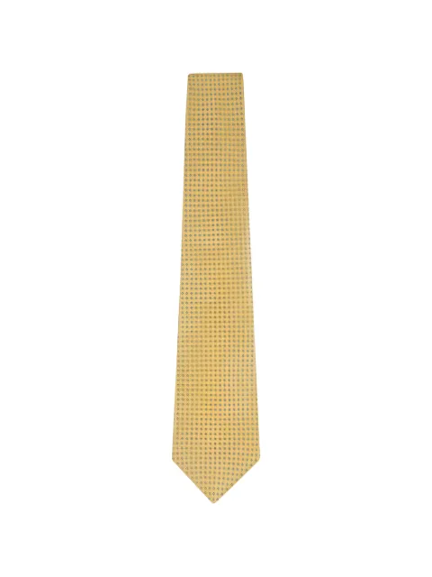 Kiton geometric-pattern silk tie