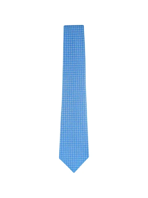Kiton geometric-pattern silk tie