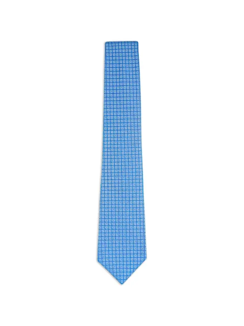 Kiton geometric-pattern silk tie