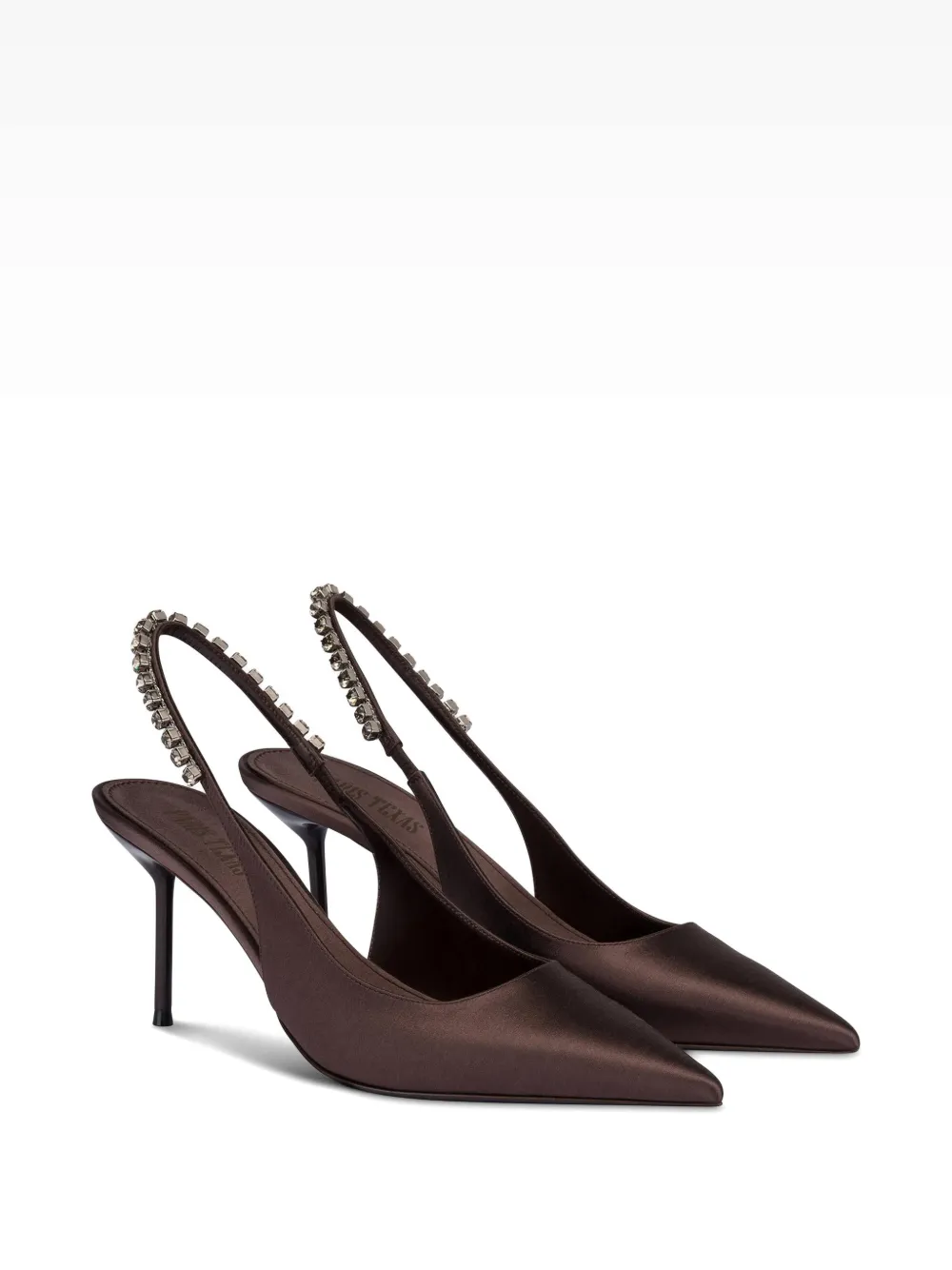 Paris Texas Lidia crystal-embellished slingback pumps Bruin