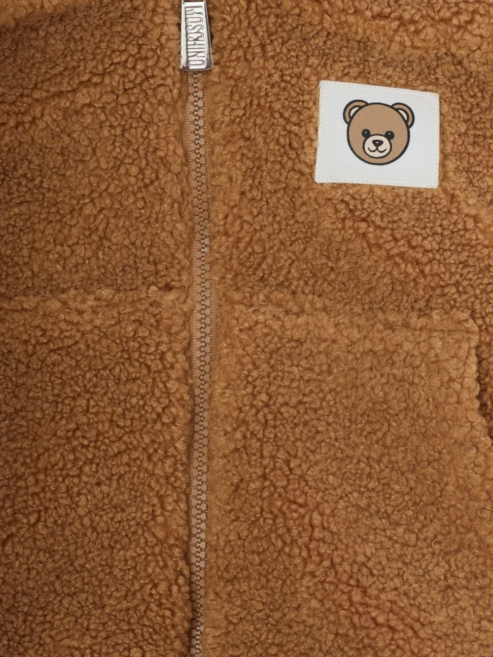 Moschino Kids Jack van imitatielammy met Teddy Bear-patch Bruin