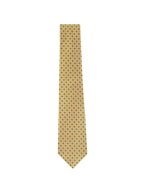 Kiton geometric-pattern silk tie