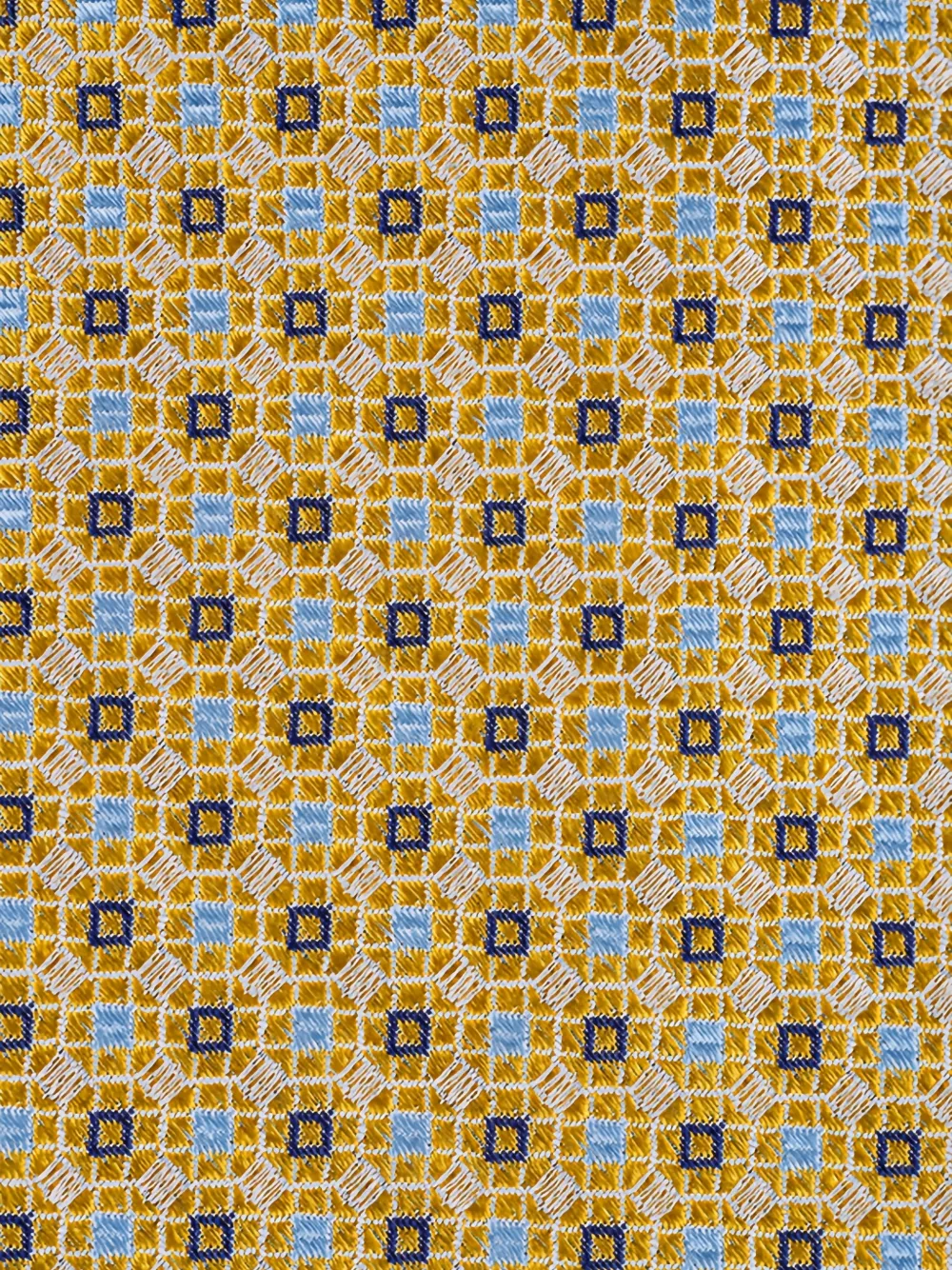 Kiton Zijden stropdas met geometrisch patroon Geel
