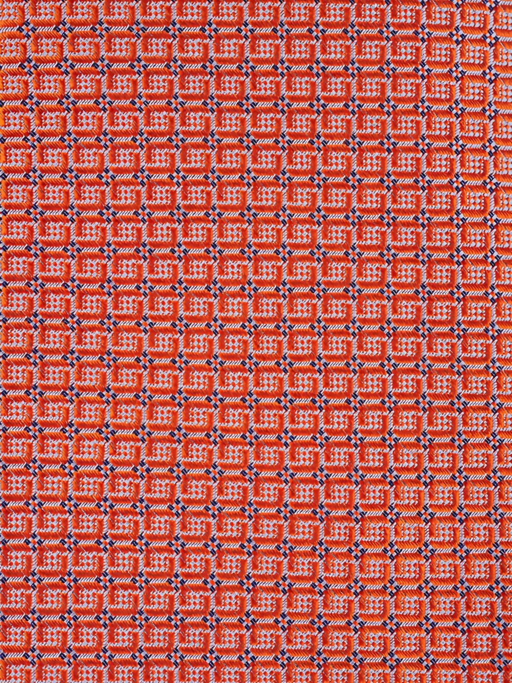 Kiton Zijden stropdas met geometrisch patroon Oranje