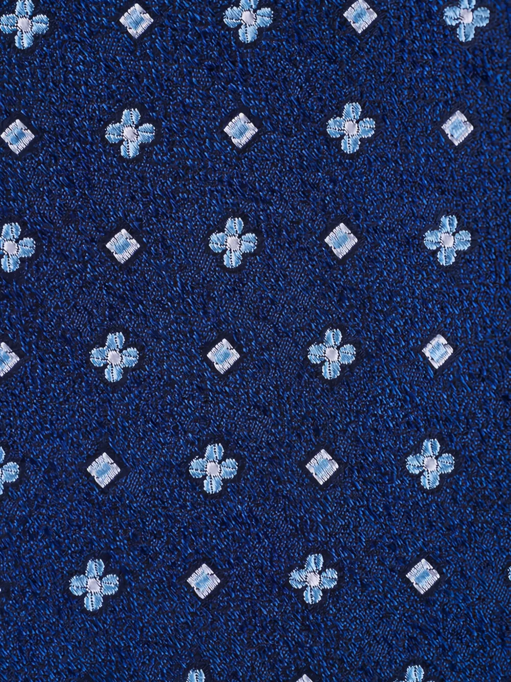 Kiton Stropdas met geborduurde bloemen Blauw