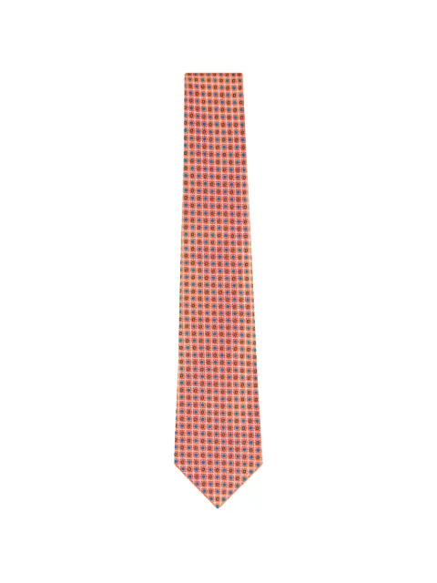 Kiton geometric-pattern tie